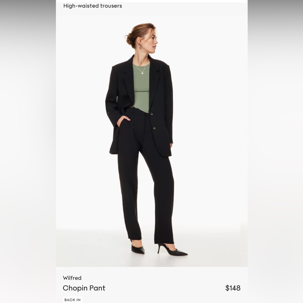BNWT Aritzia Chopin Pant (Black) size 2